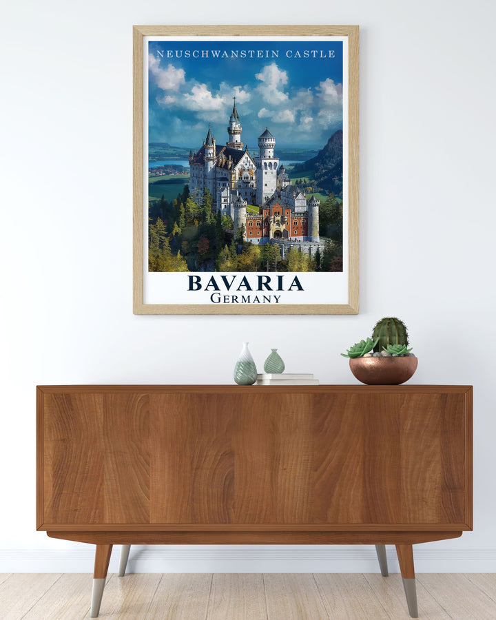Neuschwanstein Castle gifts ideal for any occasion including birthdays anniversaries and Christmas. Delight your loved ones with this elegant art print that fits seamlessly into any decor style.