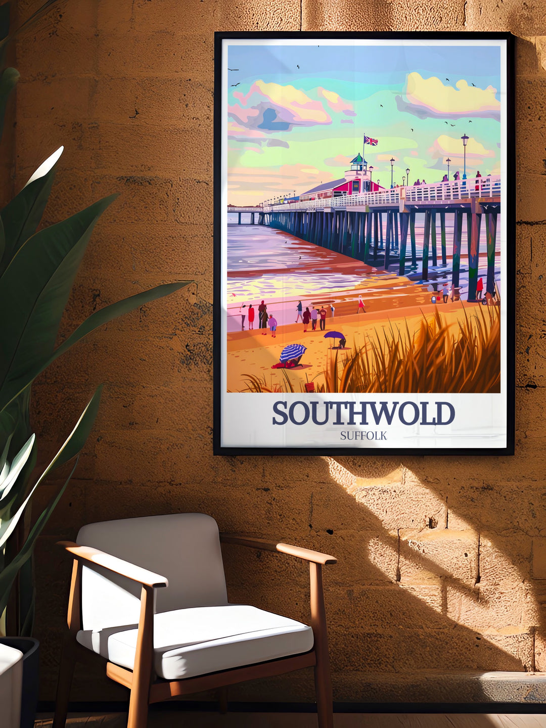 Bucket List Prints featuring the iconic Southwold Lighthouse and Southwold Pier North Sea. A must have for anyone who dreams of visiting Southwold or loves coastal art. Ideal for home decor and gifts.