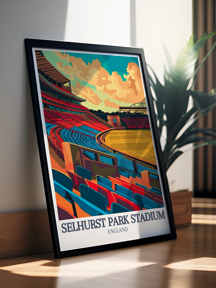 Vibrant Selhurst Park Print capturing Holmesdale Road Stand and Arthur Wait Stand ideal for elegant home decor and football fan gifts