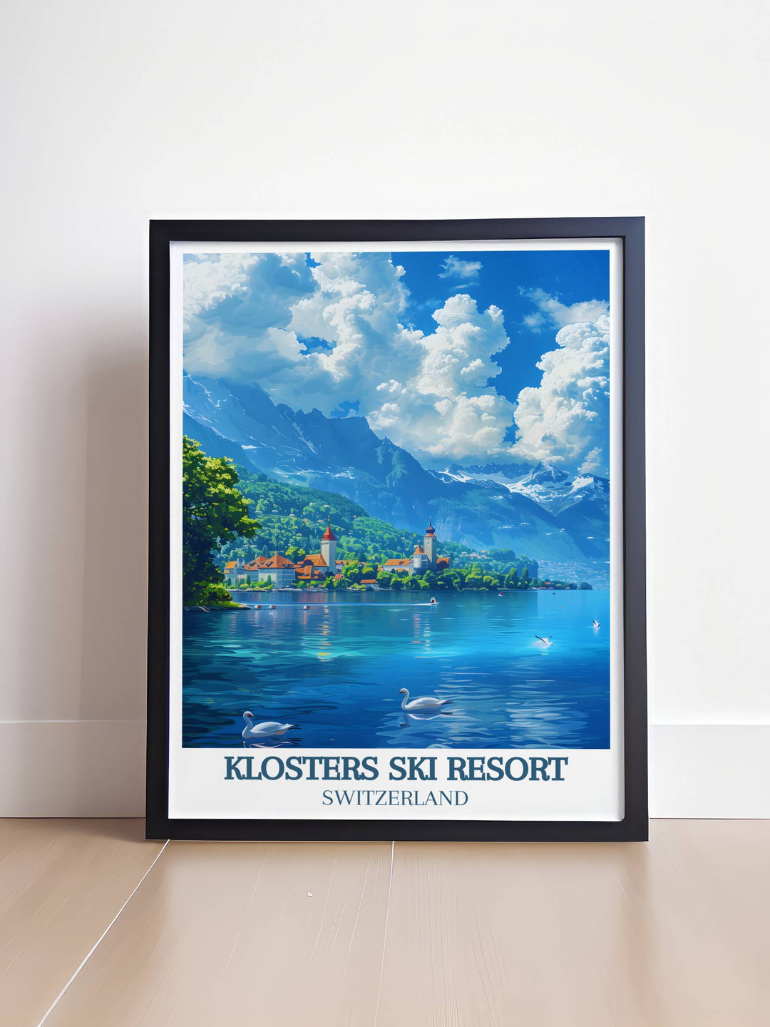 Add a touch of Swiss charm to your home with our Lake Geneva vintage print. This stunning wall art features the breathtaking views of Lake Geneva making it a perfect addition to any living space or office. Ideal for lovers of travel and picturesque landscapes