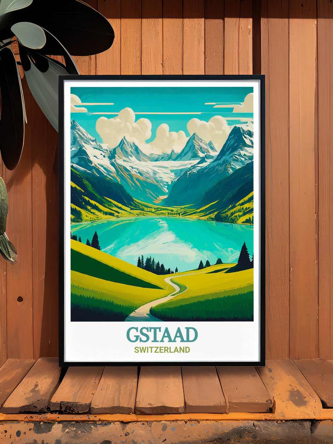 The Lake Lauenen travel print showcases the tranquil beauty of one of Switzerlands most serene lakes. Surrounded by towering mountains and lush meadows, Lake Lauenen reflects the stunning alpine scenery in its calm waters. This print brings the peaceful atmosphere of the Swiss Alps into your home, making it an ideal gift for nature lovers or those whove explored Switzerlands hidden gems.