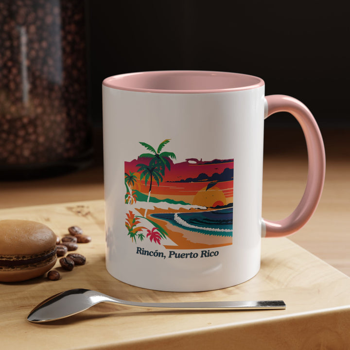 This Rincon Puerto Rico mug combines artistic beauty with practical functionality. Featuring detailed artwork of the island’s scenic beaches and charming coastal architecture, it is made from high-quality ceramic, dishwasher safe, and perfect for coffee or tea lovers.