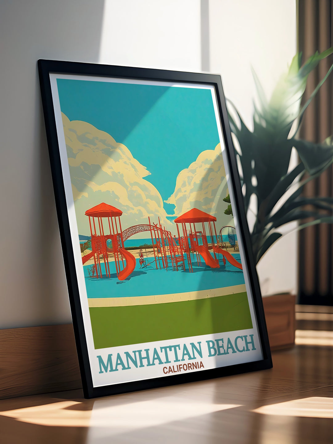 Our Manhattan Beach and Polliwog Park canvas art captures the best of both Californias coastal energy and park tranquility. Ideal for beach lovers and nature enthusiasts alike, this print offers a perfect balance of scenic beauty and peaceful moments.