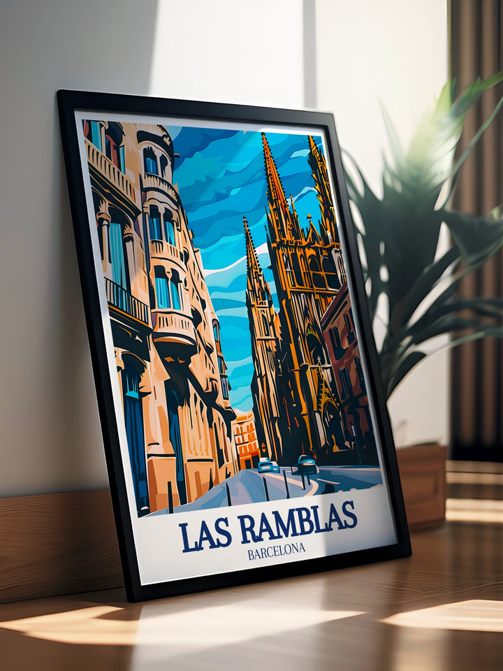 Barcelona Cathedral canvas art showcasing the intricate details of the Cathedrals façade, capturing the architectural beauty of this historic landmark. This travel print is perfect for history enthusiasts or as a special addition to any European themed decor, bringing the grandeur of Spain into your home.