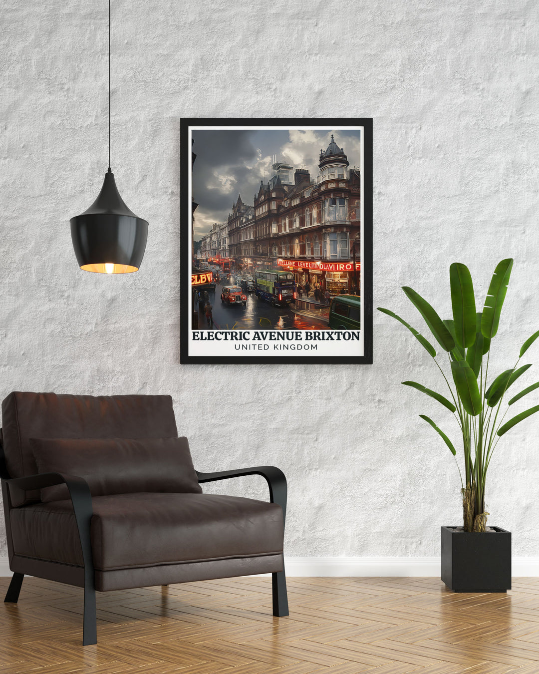 This art print of Electric Avenue showcases the streets dynamic energy and vibrant market stalls, making it a standout piece for any decor.