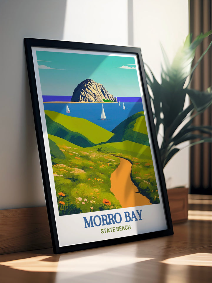 Elevate your home decor with this beautiful Morro Bay State Park print showcasing the tranquil waters and landscapes of California