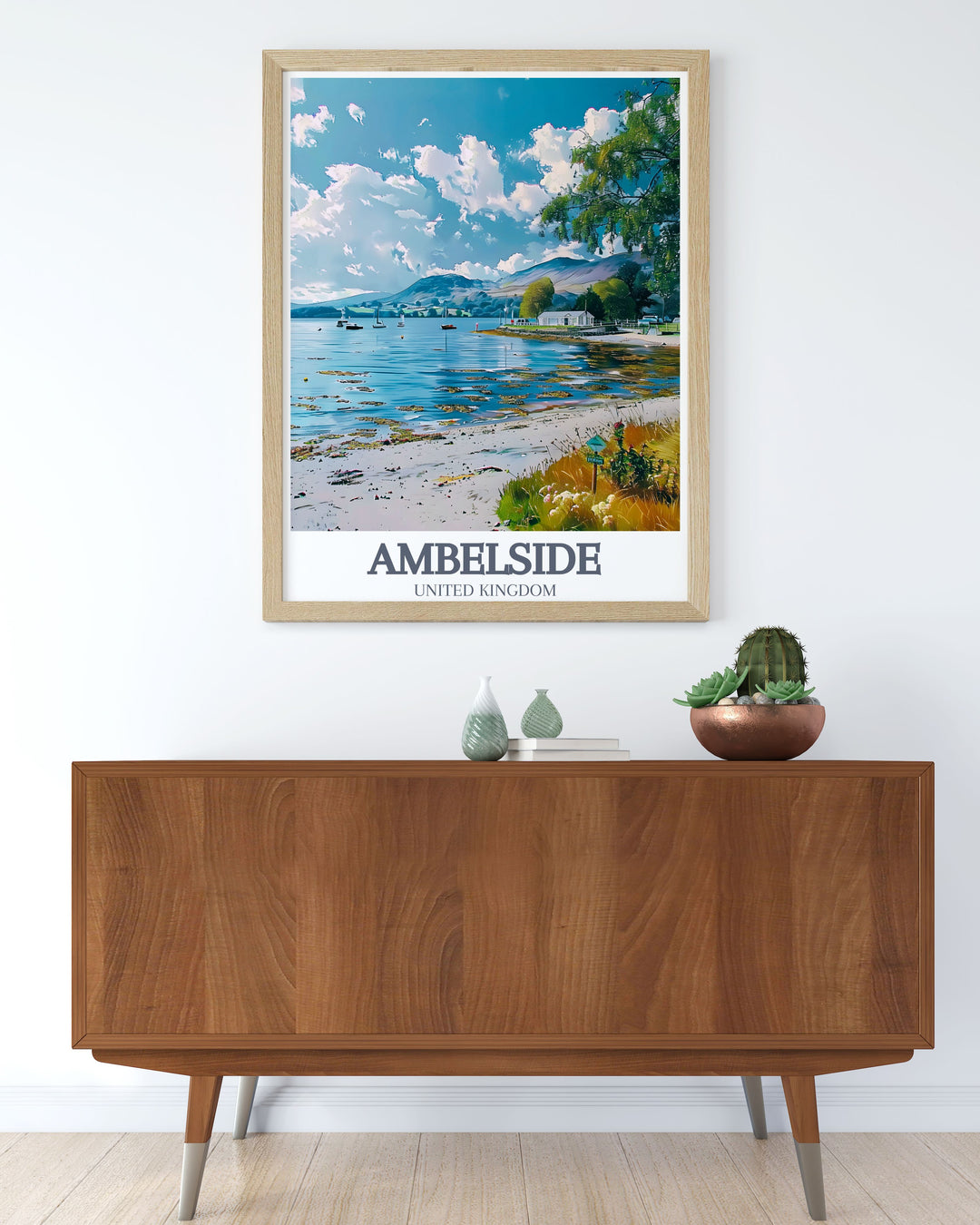 Ambleside wall art featuring the stunning Lake Windermere, designed to bring a sense of peace and natural beauty to your home decor.