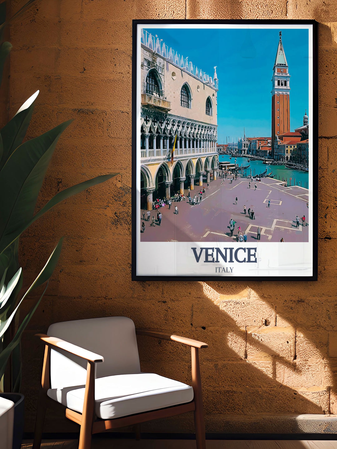 A vintage style framed art piece highlighting the beauty of Venices Grand Canal and St. Marks Square. The perfect gift for travelers and art lovers, this wall art brings the timeless beauty of Venice into your home.