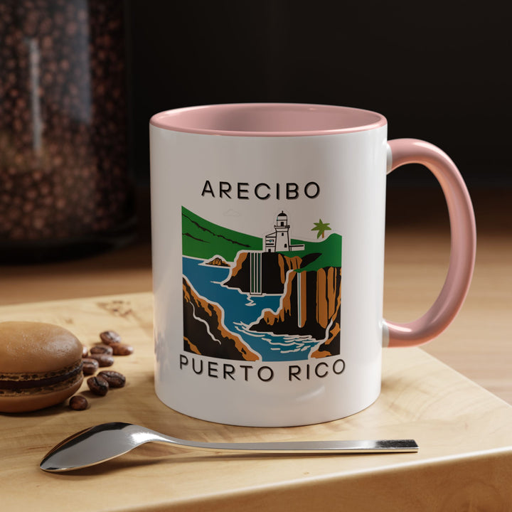 This Arecibo Puerto Rico mug beautifully captures the essence of Puerto Rico's stunning landscapes and landmarks. Dishwasher and microwave safe, it is perfect for enjoying coffee or tea and makes a meaningful keepsake for anyone fond of Arecibo’s history and charm.