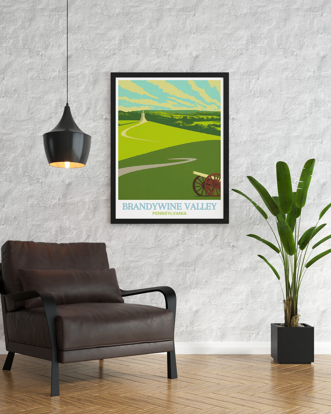 Highlighting the picturesque Brandywine Valley and the historic significance of Brandywine Battlefield Park, this art print offers a unique blend of Pennsylvanias natural beauty and cultural heritage, perfect for enhancing your home decor with a touch of history and elegance.