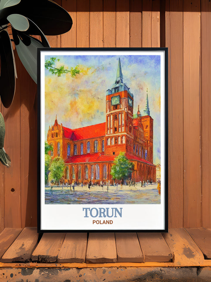 A beautifully detailed print featuring Toruń Cathedral in the historic city of Torun, Poland. This artwork highlights the cathedrals stunning Gothic architecture and rich history, making it an excellent addition to any home decor. Ideal for those who appreciate European landmarks, this print offers a timeless piece that adds depth and sophistication to any space.