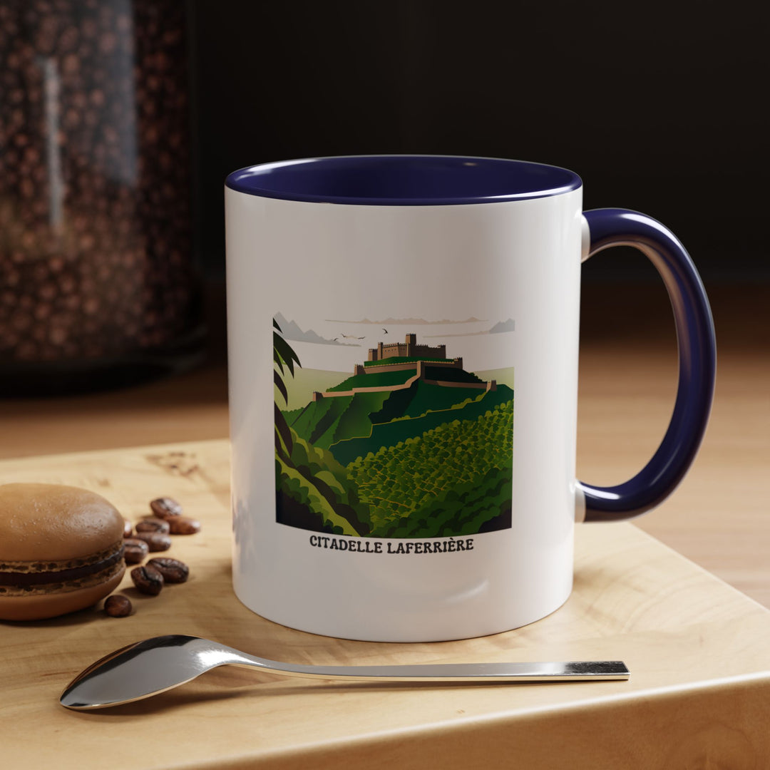 This Laferriere Citadel Haiti mug features a vivid print of Haiti’s iconic fortress. A great way to enjoy your favorite drinks, this ceramic mug is dishwasher-safe and microwave-safe, combining beauty with practicality.