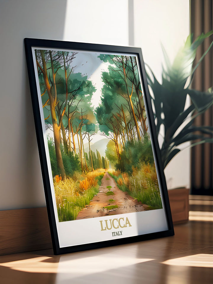 Beautiful Lucca decor alongside San Rossore Park elegant home decor offering a timeless piece of art that enhances any space with its colorful and sophisticated design