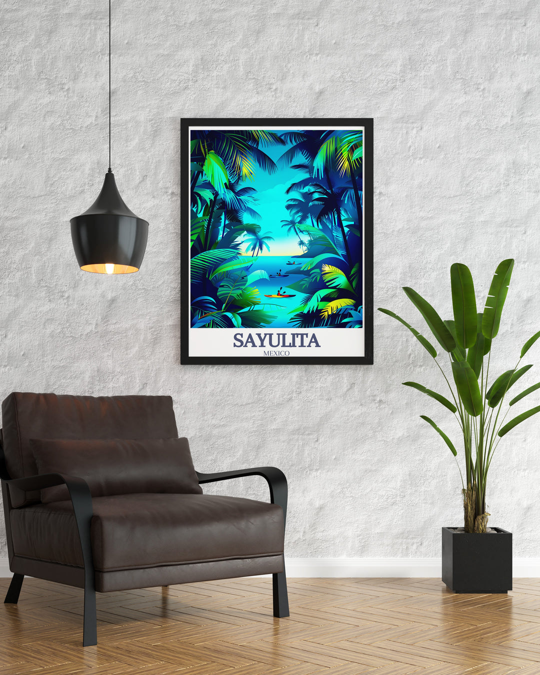 This Sayulita wall art brings the towns eclectic streets and beautiful beaches to life. With vibrant colors and intricate details of Sayulita Beach and Los Muertos Beach, its the ideal piece for those who love tropical art.