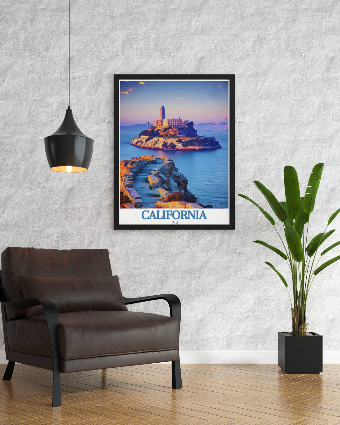 Route 66 art print and Death Valley poster including Alcatraz Island in vibrant and captivating national park prints ideal for USA travel posters and modern decor enthusiasts