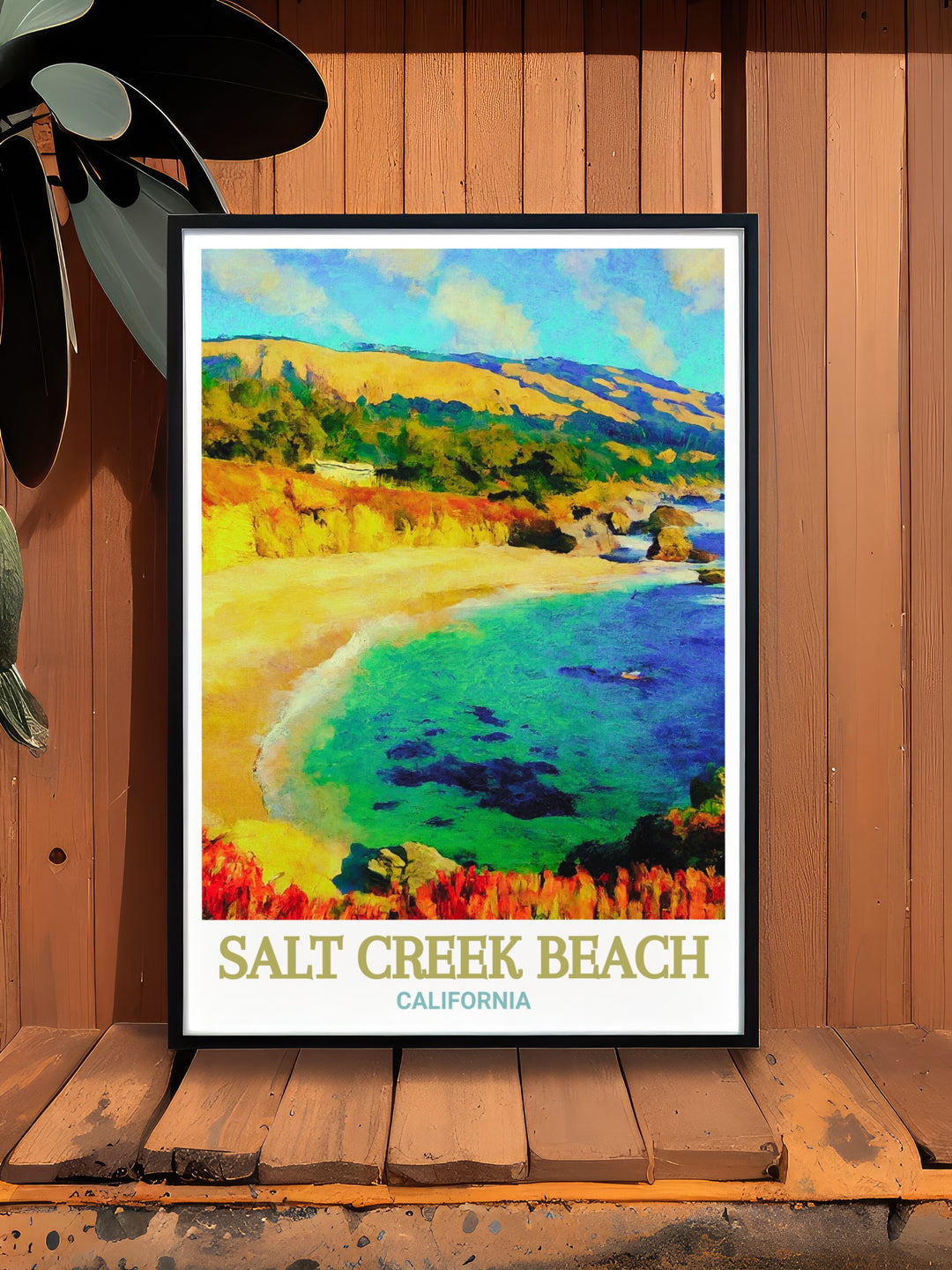 A serene evening at Salt Creek Beach in California, where the golden sands meet the peaceful waves of the Pacific Ocean. This print captures the natural beauty of the coastline, offering a tranquil escape for any room. Ideal for coastal decor enthusiasts and those who cherish Californias iconic beaches.