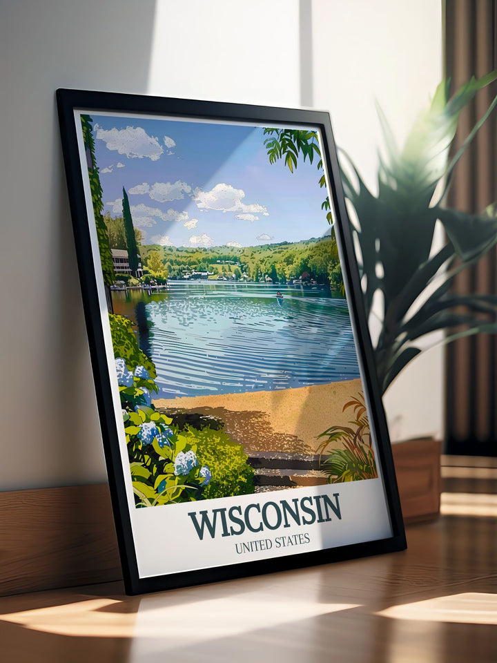 Classic Sauk County Lake Delta Modern Art featuring beautiful color palette and intricate details making ideal gifts and wall art