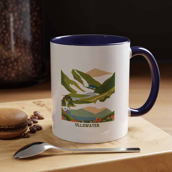 A beautifully designed Ullswater Mug showcasing intricate artwork inspired by the serene landscapes of Ullswater in the Lake District. Dishwasher-safe ceramic construction makes it perfect for coffee lovers and as a thoughtful gift or keepsake.