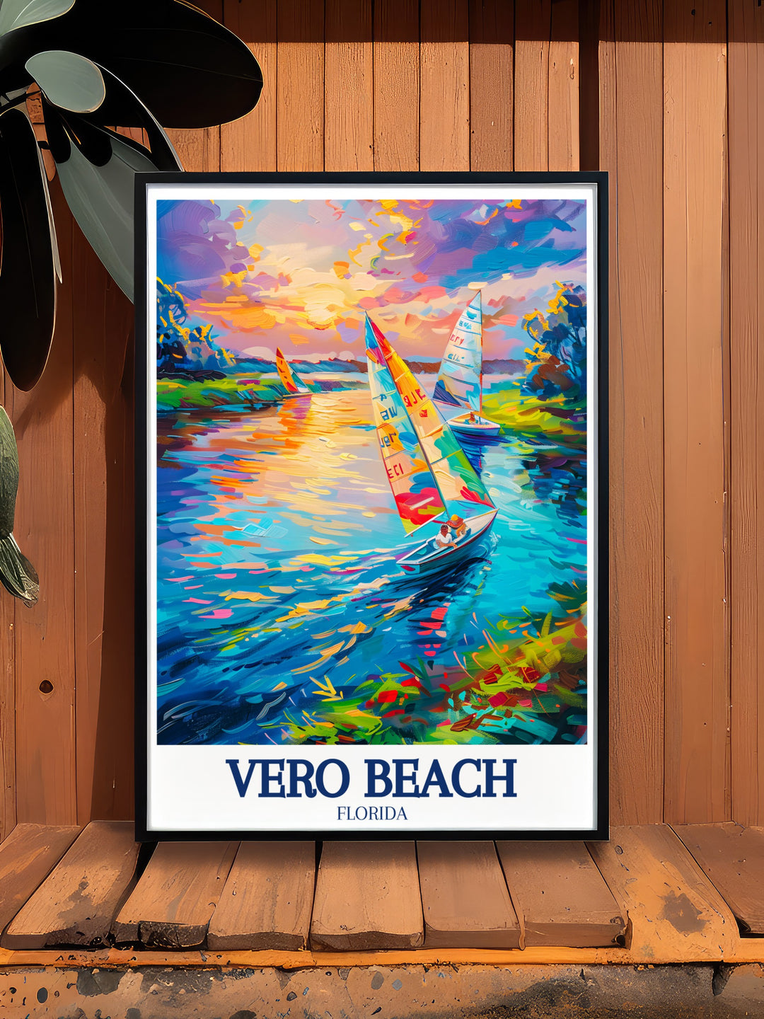 Indian River Lagoon travel print showcases the tranquil waters and vibrant wildlife of this famous Florida coastal region. Ideal for those who appreciate natural beauty, this artwork adds a touch of serenity to any room, making it a great gift for nature enthusiasts or Florida travel lovers.