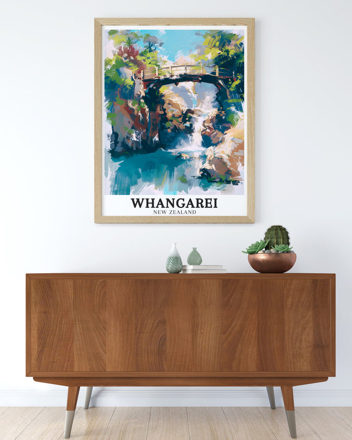 Hatea River Canvas Art offering a peaceful depiction of the tranquil Hatea River as it winds through Whangarei. This travel poster brings the calm beauty of New Zealand into your living space, making it a perfect choice for those who love serene and picturesque natural scenes.