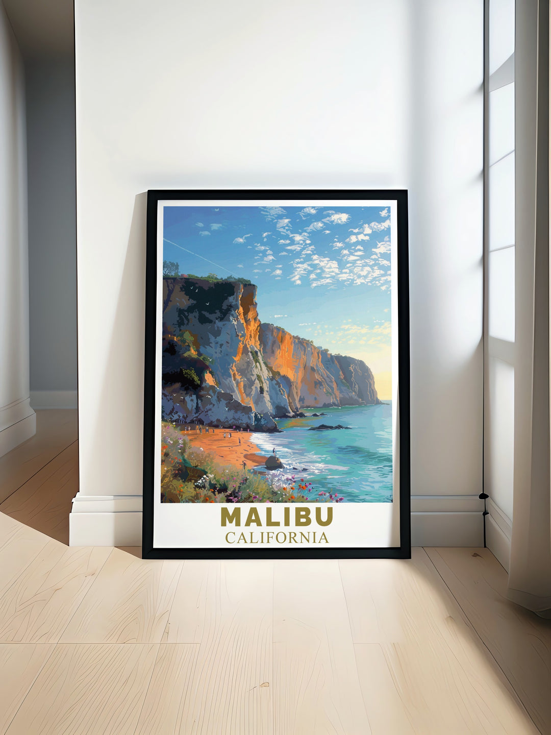 Celebrate Californias coastal charm with this Malibu travel print, featuring the iconic Point Dume. Ideal for art lovers and travelers alike, this poster adds a touch of modern elegance to any room.