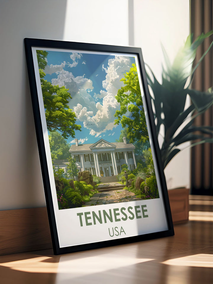 Country Music Gift featuring the famous Ryman Auditorium in Nashville Tennessee. This Country Music Print captures the magic of live performances at the Mother Church of Country Music and complements any Graceland Digital wall art collection with its nostalgic appeal.