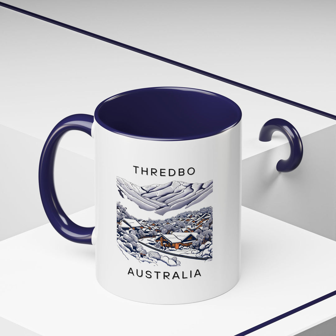 Thredbo Australia mug with a beautiful print of the iconic ski resort, making it perfect for those who love winter sports. Durable ceramic mug, dishwasher-safe, and microwave-safe for everyday use.