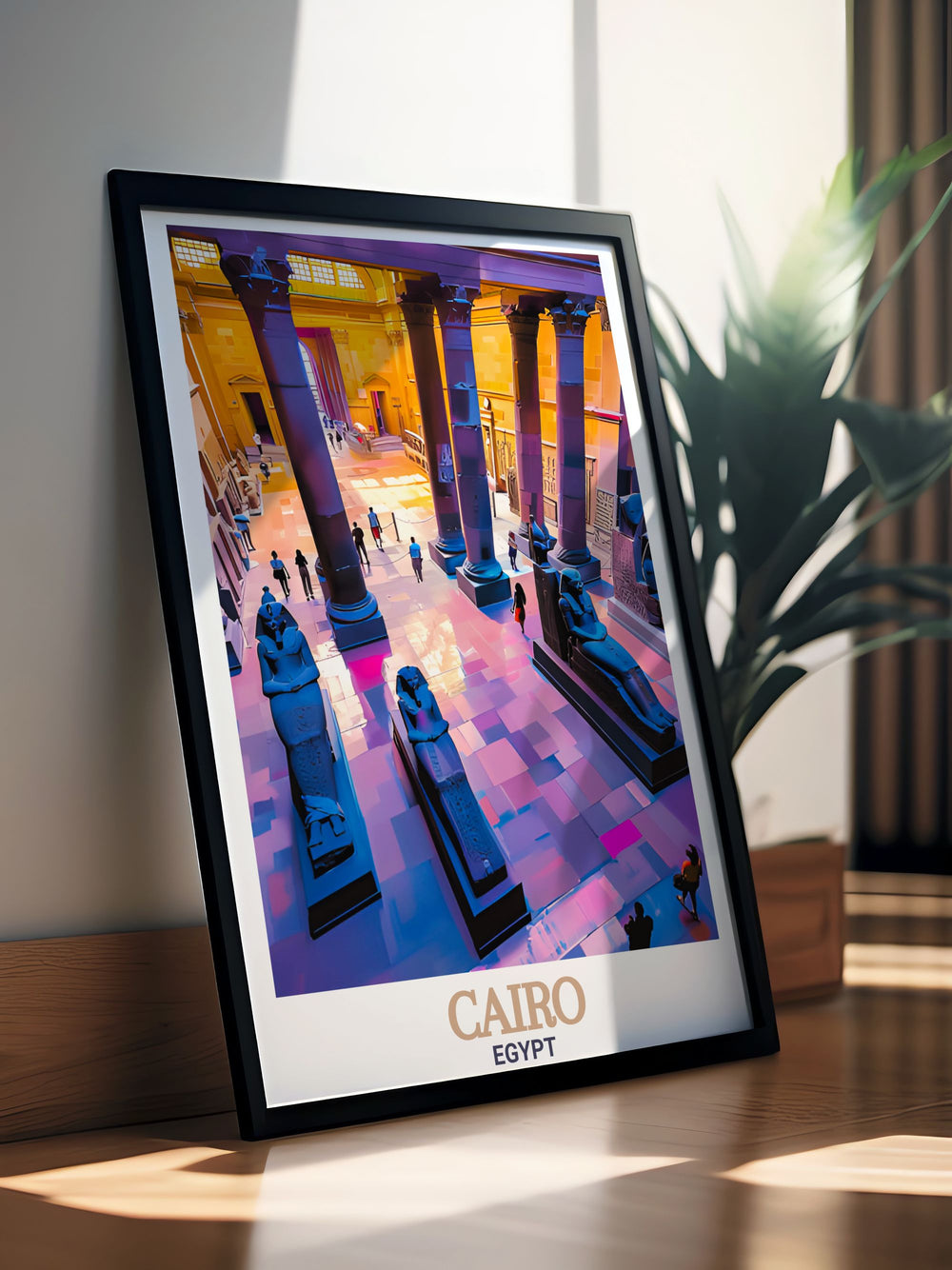 This beautiful Egyptian Museum poster showcases the architectural grandeur and historical significance of Cairo making it a great addition to any art collection and a thoughtful personalized gift.
