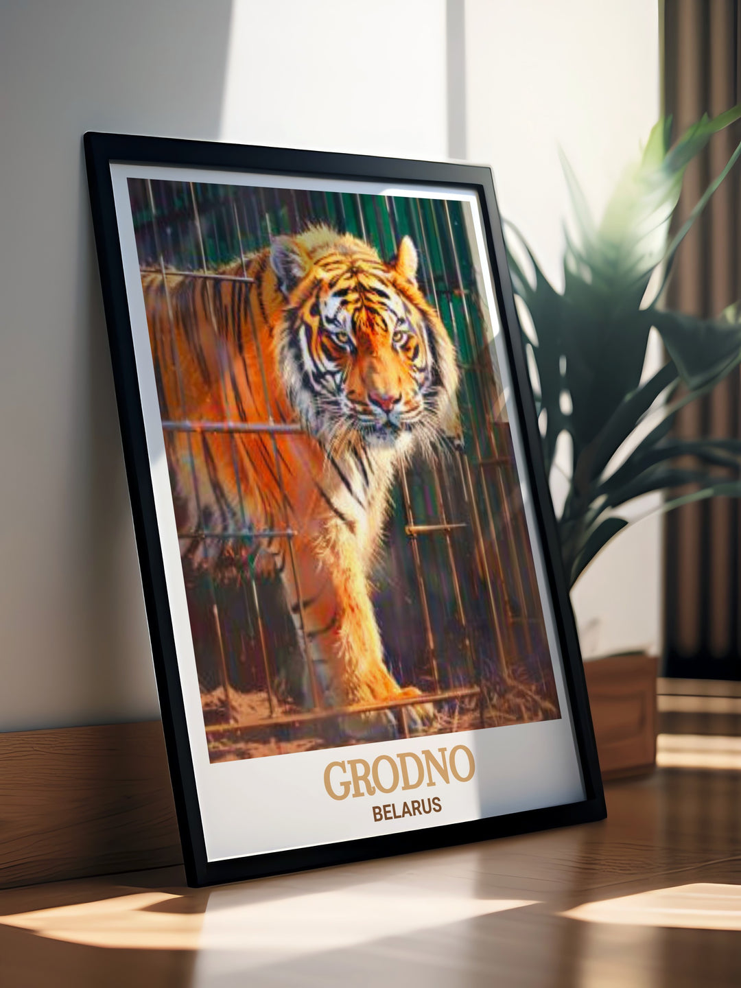 This poster of Zoo Grodno brings the beauty of Belarus into your home. Capturing both the architectural and natural wonders of the city, this travel print is ideal for art collectors or travelers looking to celebrate Grodnos unique charm.