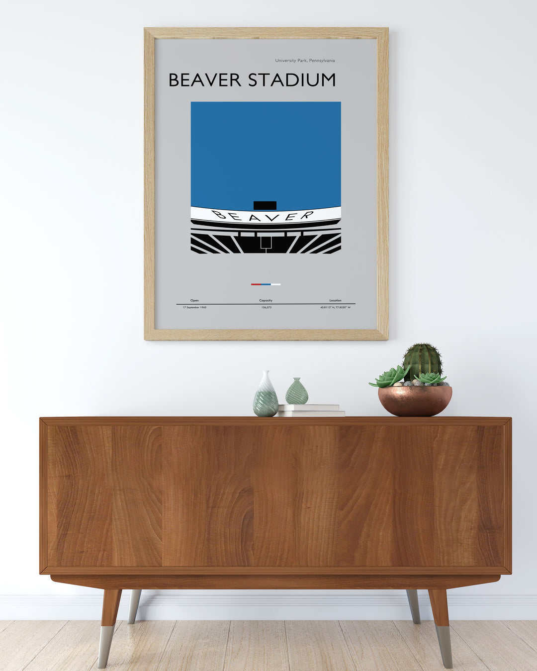 Penn State Football fans will love this Beaver Stadium travel poster a striking piece of wall art that enhances any space with its vibrant design making it an ideal choice for Fathers Day gifts or for adding to your own collection