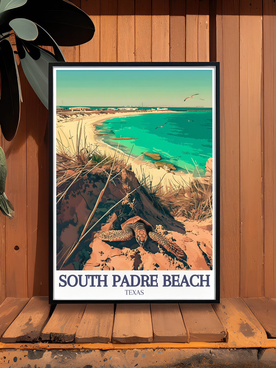 A vibrant South Padre Beach poster print featuring the crystal clear waters and soft sands of the Gulf of Mexico. This artwork beautifully captures the essence of South Padre Island and Malaquite Beach, making it an ideal piece for any beach lover or traveler. Perfect for home decor or as a gift for those who cherish coastal beauty.