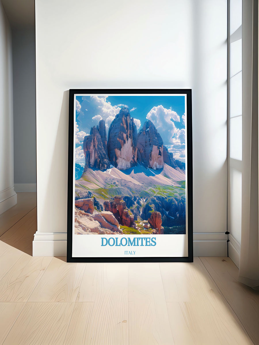 Canvas art depicting the charm of Cortina dAmpezzo, capturing the elegance and excitement of Italys premier ski resort.