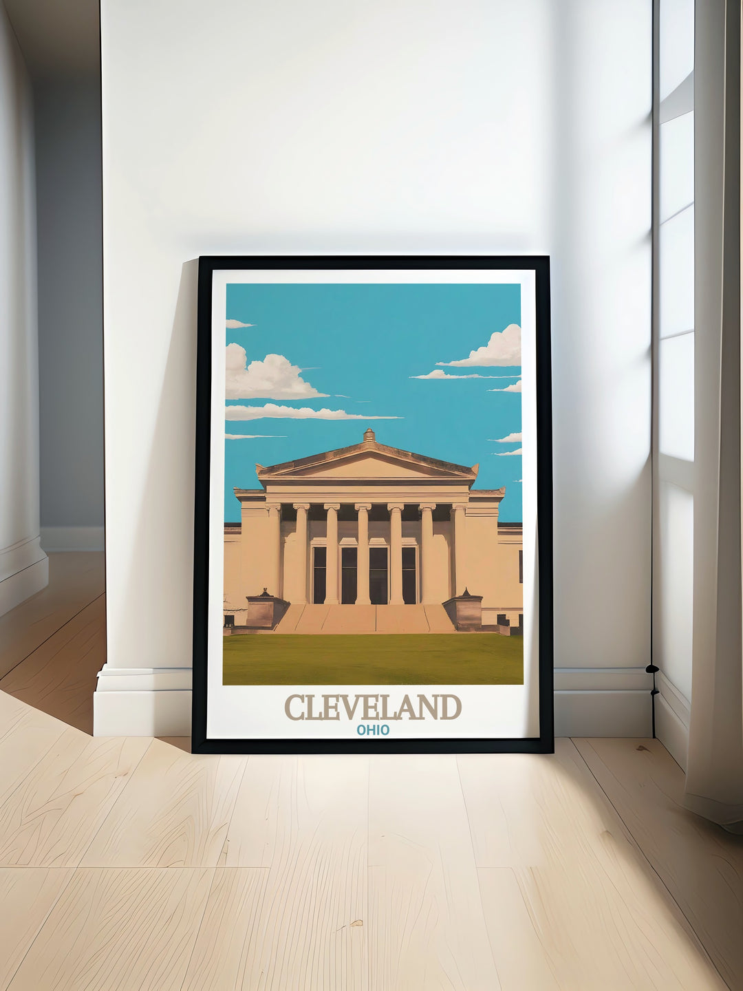 Cleveland Poster captures the iconic Cleveland Museum of Art along with a detailed street map of the city. This travel print combines Clevelands artistic heritage with its urban energy, making it an ideal gift for art lovers and city enthusiasts alike.