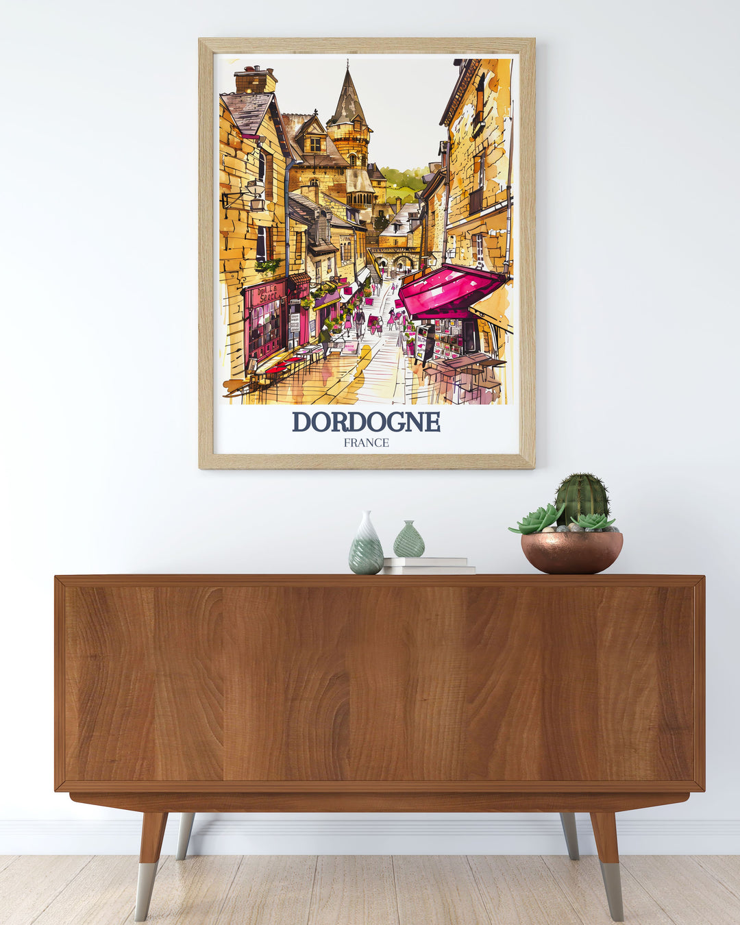 Stunning Sarlat la Caneda, Cathedral of Saint Sacerdos at Sarlat travel print showcasing the Gothic beauty and historical significance of this iconic French landmark