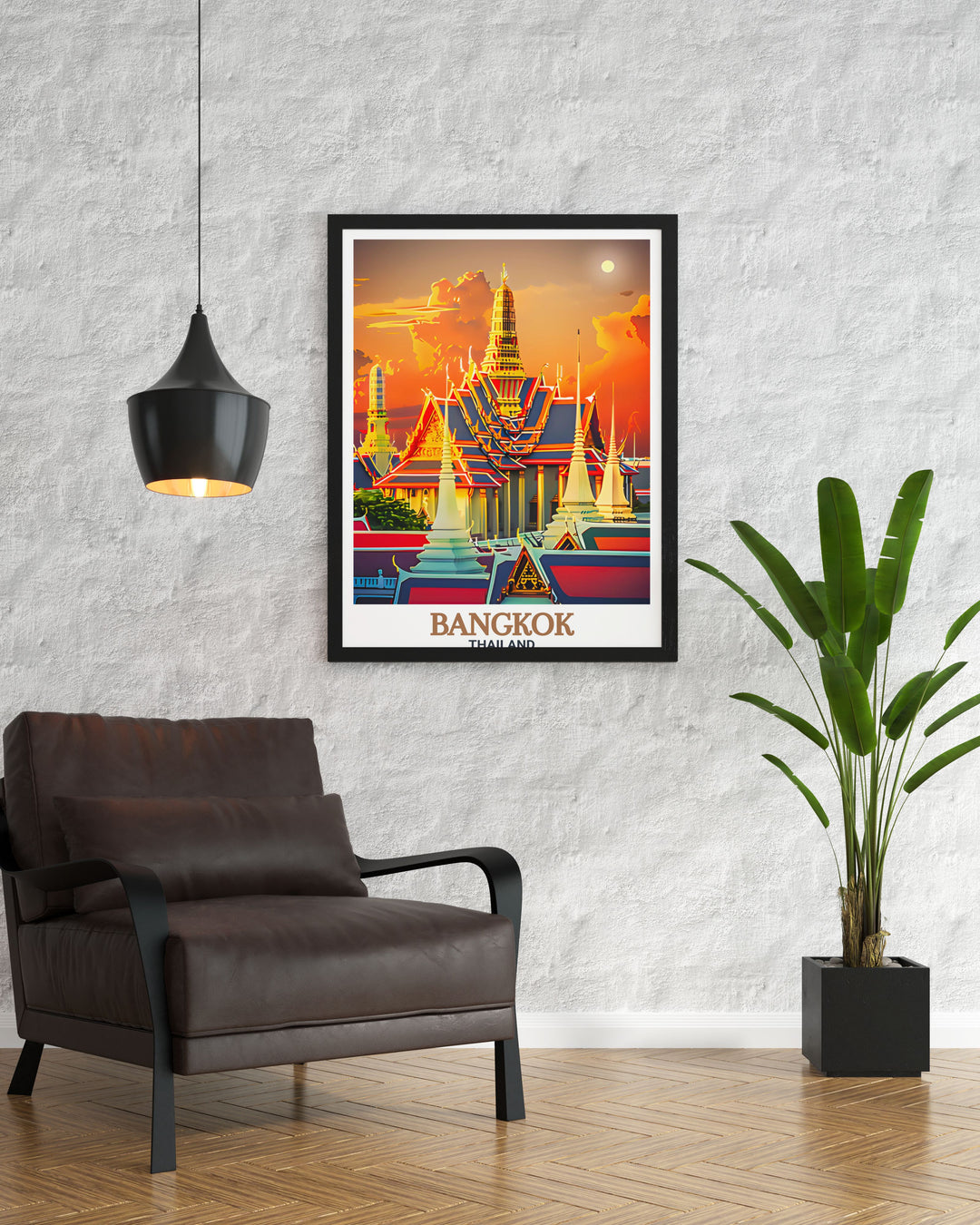 Captivating Grand Palace Modern Decor showcasing the beauty of Bangkoks landmark in a contemporary art style ideal for adding a sophisticated touch to living rooms and offices