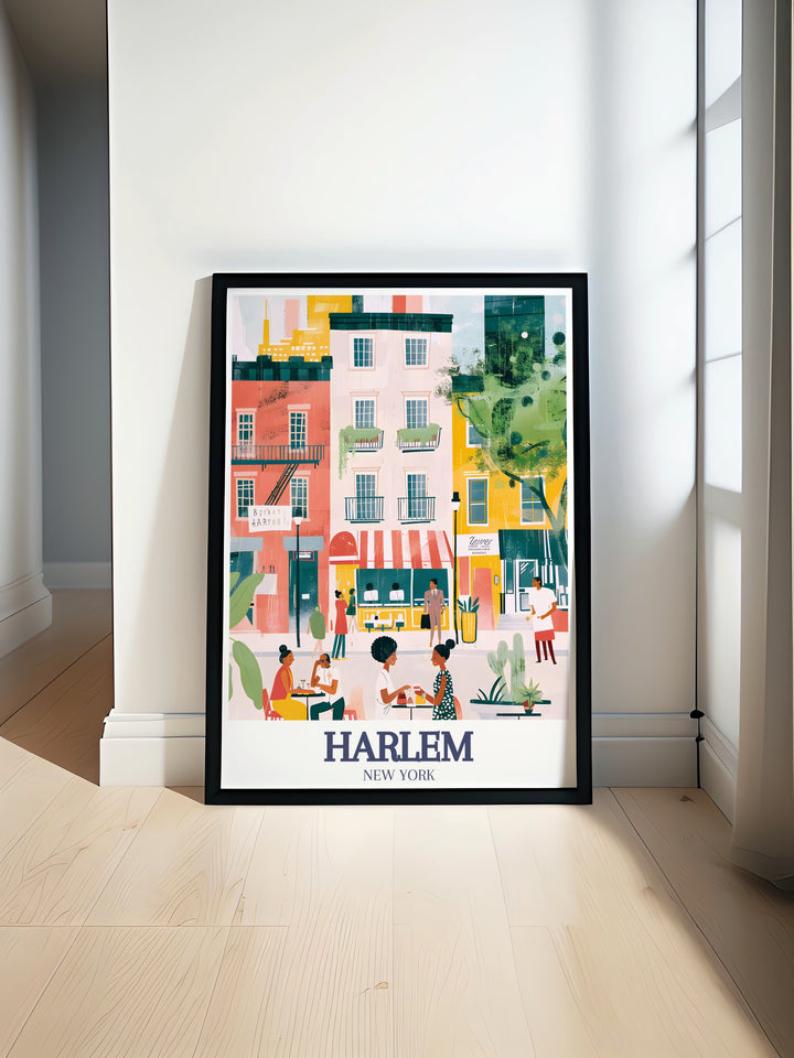 This canvas art of Harlems famous 125th Street and Main Street brings New York Citys historic neighborhood to life. A perfect gift or home decor piece for those who appreciate cityscapes and urban culture.