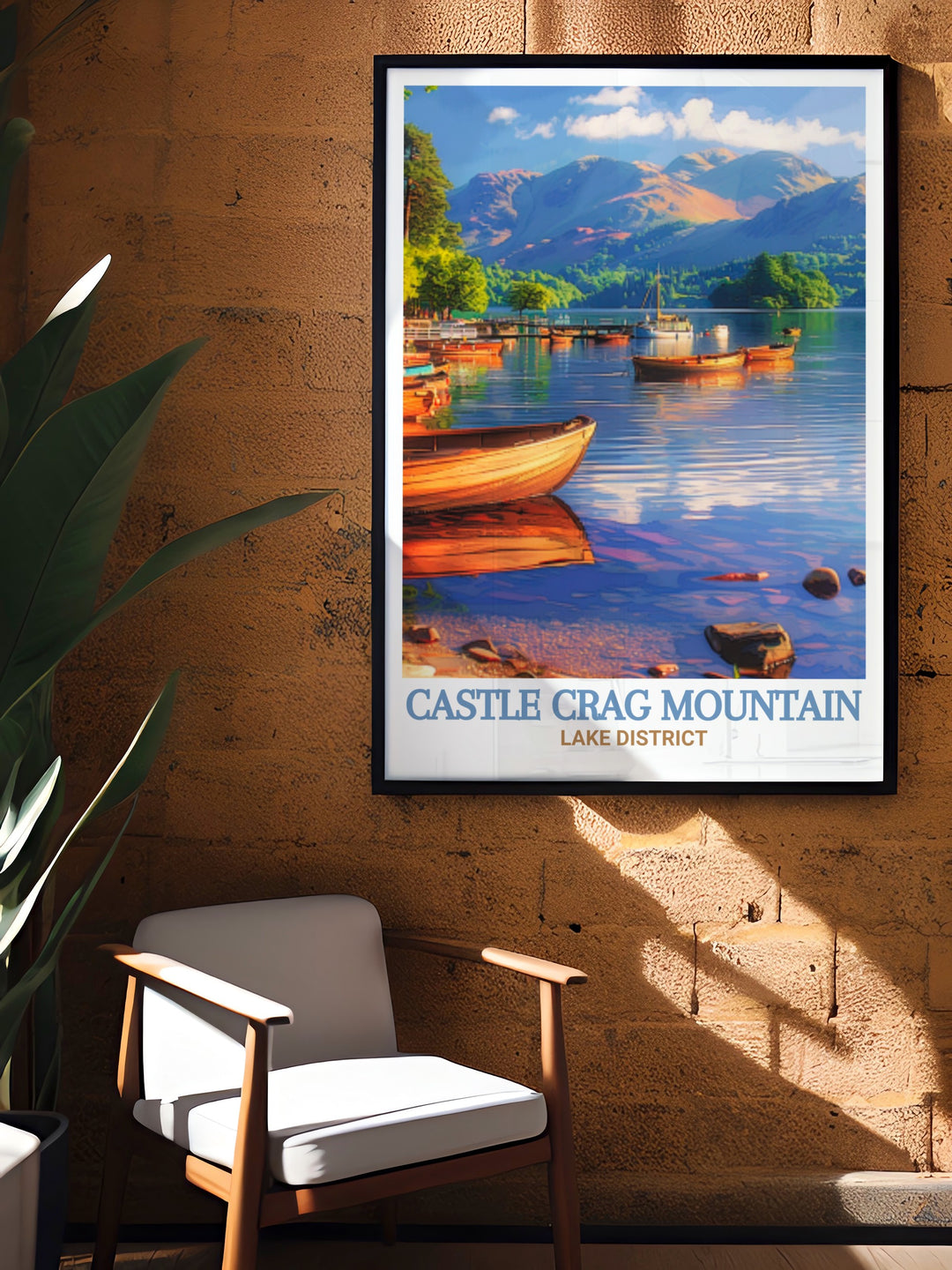 Castle Crag Mountain canvas art brings the peaceful scenery of Borrowdale Valley and Derwentwater into your home, offering a timeless reminder of Cumbrias charm.