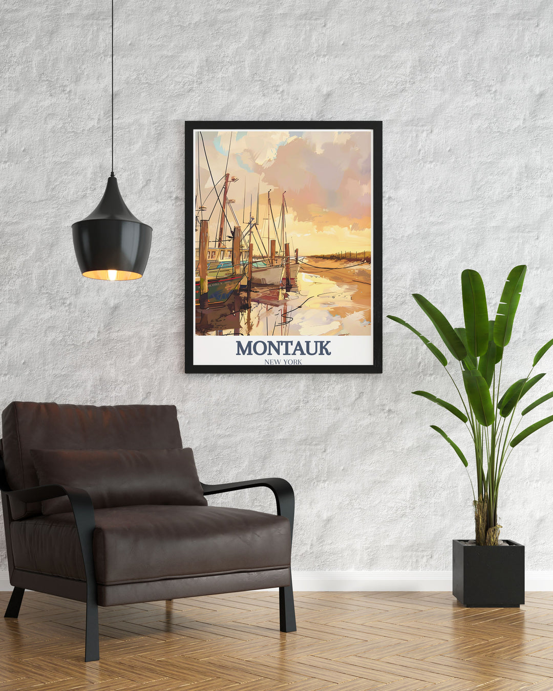 Elegant Montauk Art Print showcasing Gosmans Dock and Montauk State Park perfect for adding a sophisticated touch to any room and ideal for Christmas gifts and anniversaries