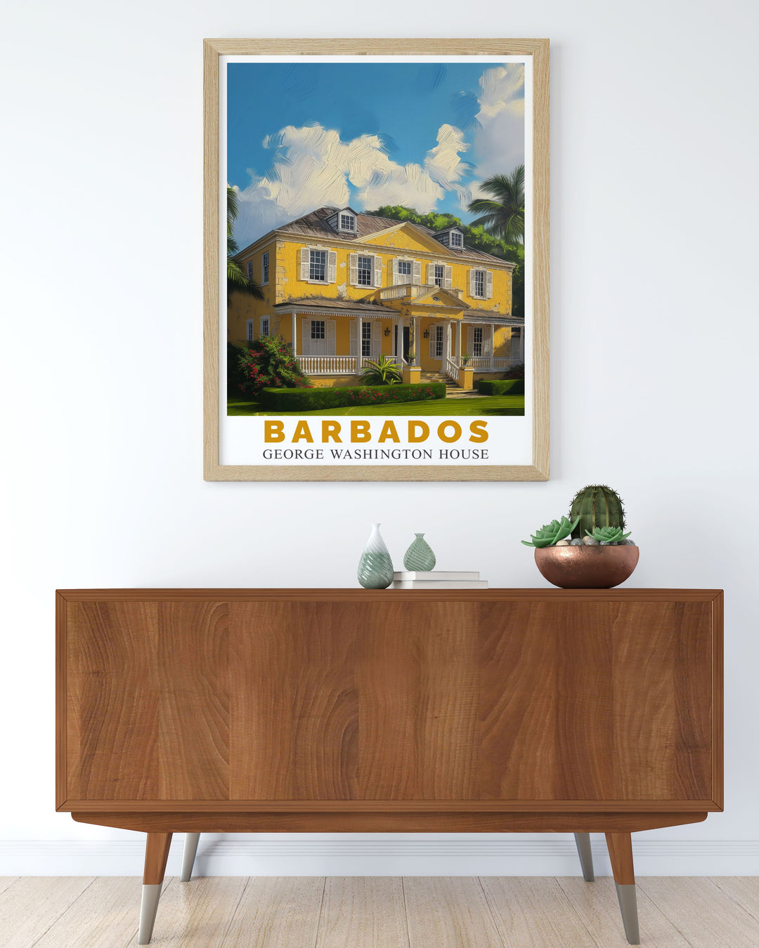 Barbados print displaying the bustling streets of Bridgetown, the islands capital, capturing the vibrant life and rich cultural heritage of this Caribbean gem, perfect for those who love the energy and charm of island life.