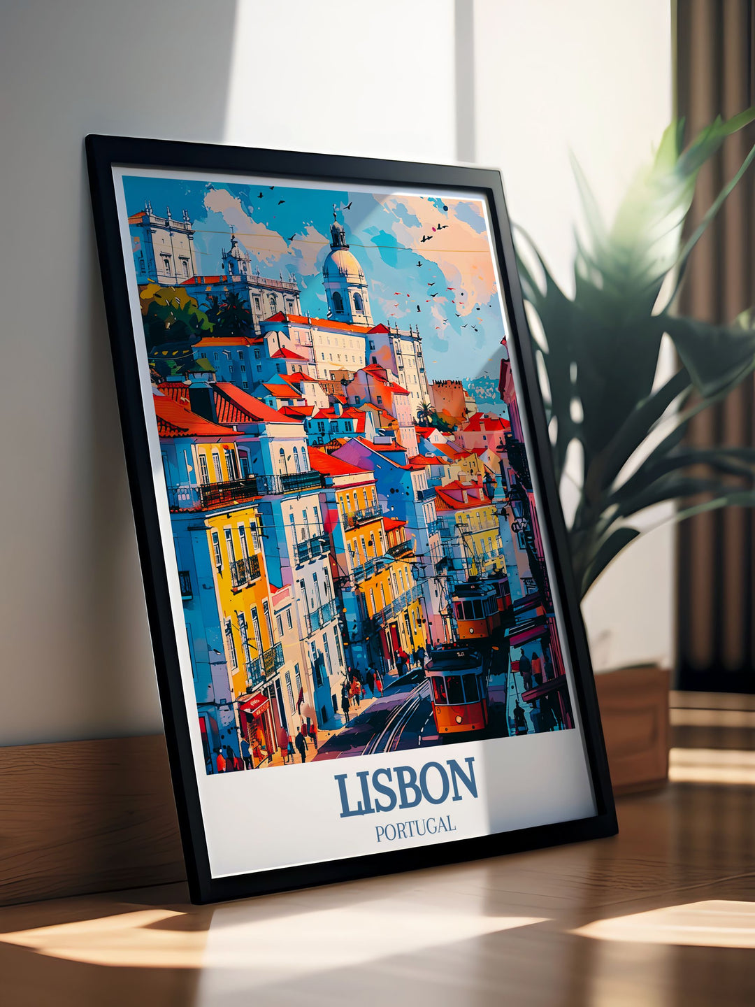 Our Portugal Print of Chiado District Santa Justa Lift is a perfect way to remember your Portuguese holiday capturing the picturesque streets and vibrant atmosphere of one of Lisbons historic neighborhoods