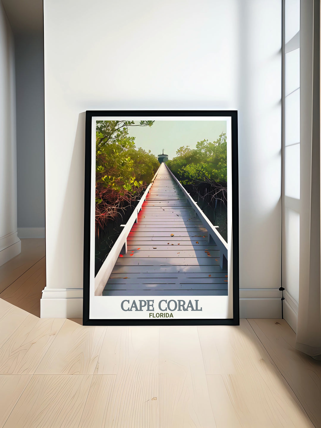 Cape Coral Print featuring Glover Bight Trail vibrant Florida travel poster showcasing the natural beauty of Cape Coral with intricate details perfect for home decor and gifts ideal for nature enthusiasts and art lovers.