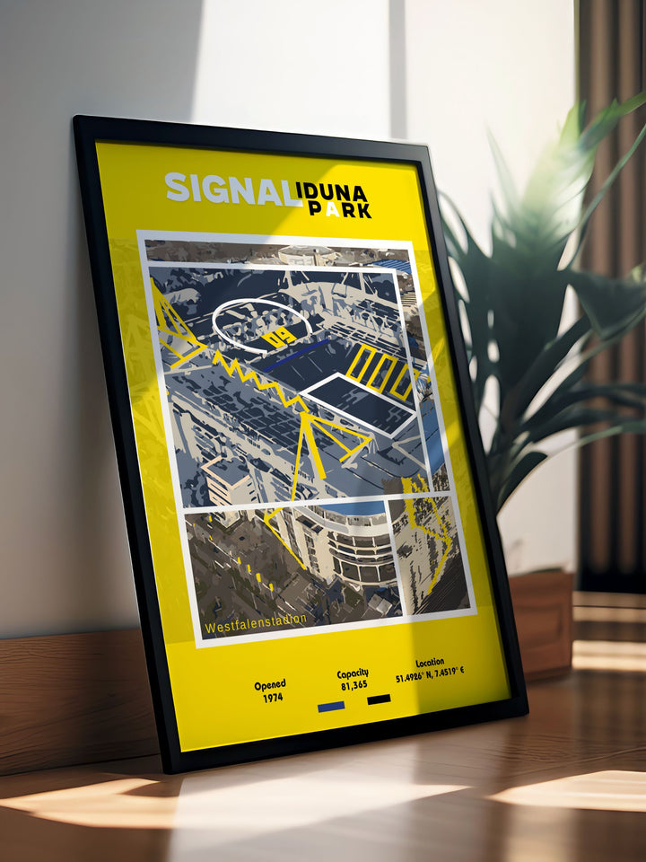 Bring the vibrant atmosphere of Signal Iduna Park into your home with this stunning Dortmund Poster featuring Marco Reus and Julian Brandt perfect for any Borussia Dortmund supporter