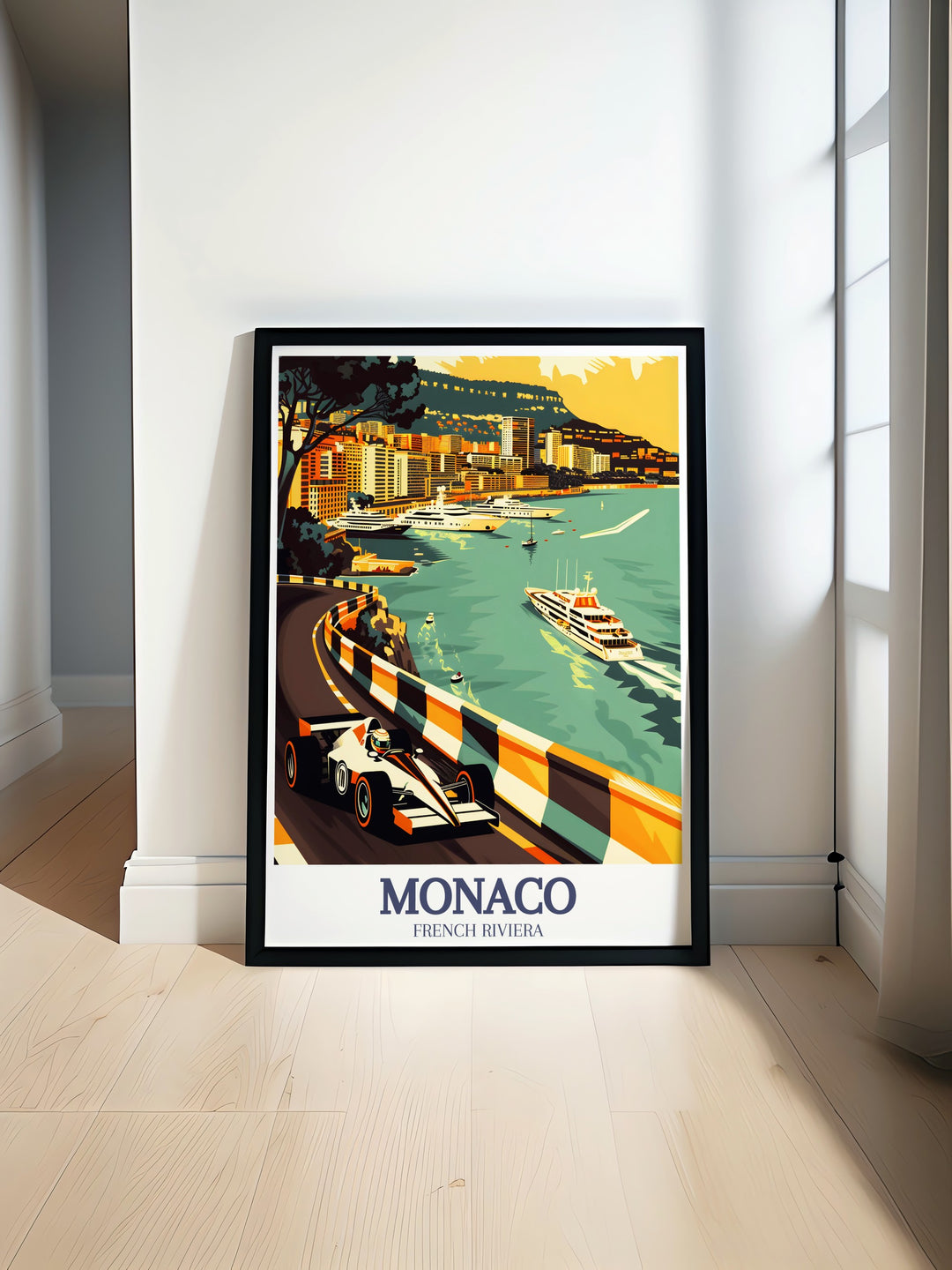 Capture the essence of Monaco with this stunning Monaco Travel Print, highlighting the grandeur of Le Rocher and the bustling Port Hercules. Ideal for art lovers and travelers, this piece adds elegance to any space.