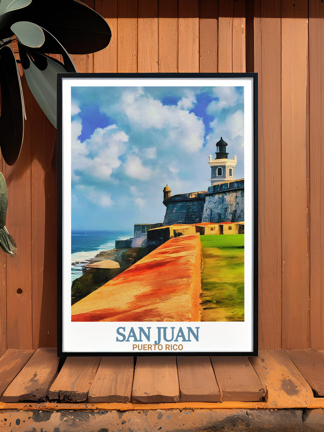 Castillo San Felipe del Morro modern print adds a touch of elegance to any room with its rich colors and detailed depiction. Perfect as a gift for him or her or as stylish Caribbean decor for your home office or living room.