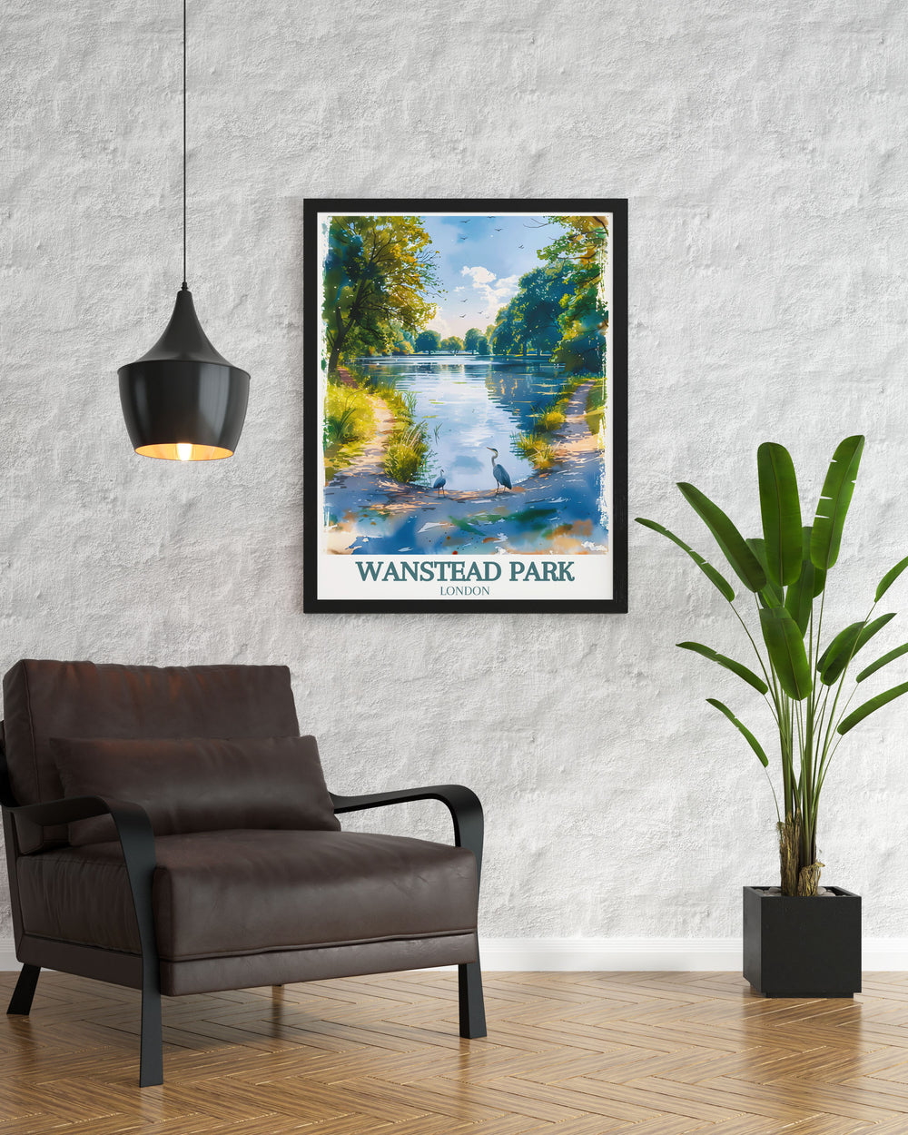 Stunning Wanstead Park poster featuring detailed illustrations of the park's natural scenery. Ideal for those who appreciate London travel prints and want to bring the charm of East Londons parks into their living space.