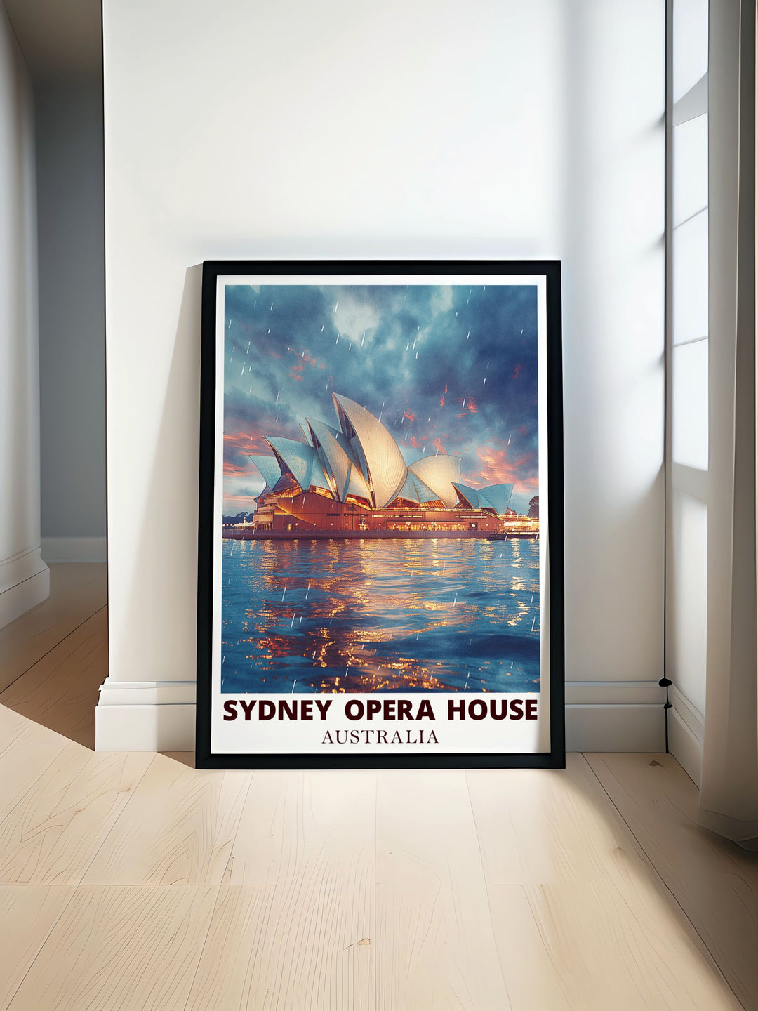 Sydney Opera House framed print with vibrant colors and intricate details perfect for home decor and travel enthusiasts capturing the beauty of Sydney Harbour and its iconic landmarks