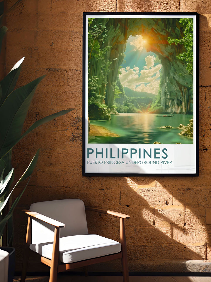 Captivating Philippines Picture of Puerto Princesa Underground River offering a serene yet awe inspiring view perfect for enhancing your home decor with a touch of natural beauty and sophistication makes a perfect traveler gift