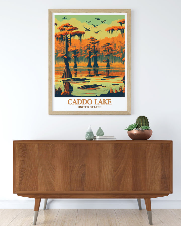 Texas Artwork featuring Caddo Lake and Alligator Bayou perfect for creating stunning living room decor with elegant Caddo Lake Wall Art and Alligator Bayou Modern Prints designed to bring a touch of Texas into your home and make a thoughtful Texas Gift