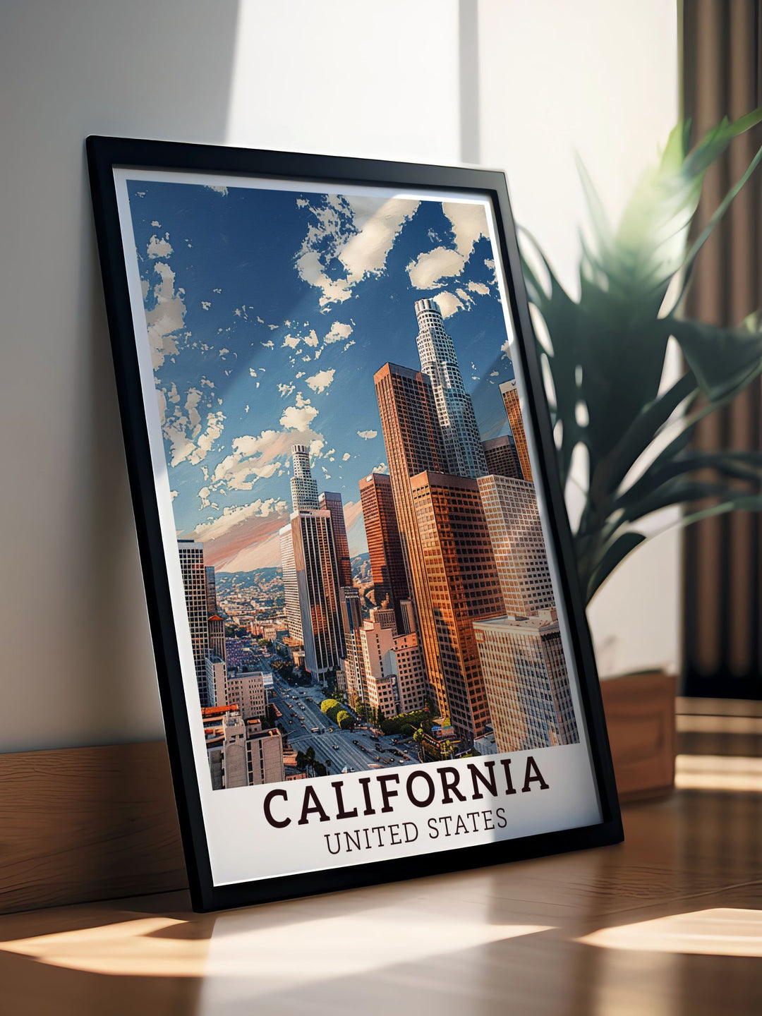 California travel wall art featuring Los Angeles a captivating poster that brings the spirit of Californias most famous city into your home perfect for modern or vintage decor styles adds sophistication and elegance to any space