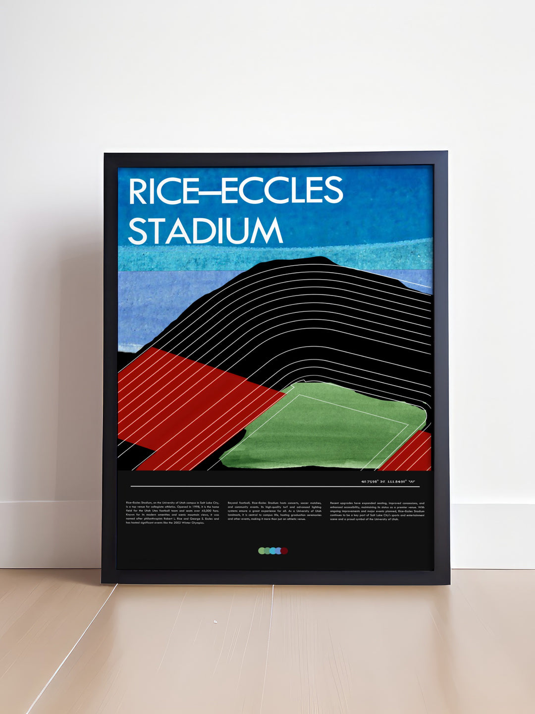 Perfect for college dorms or man caves this Utah Utes wall art highlights the excitement of game day at Rice Eccles Stadium bringing a piece of the action to your space